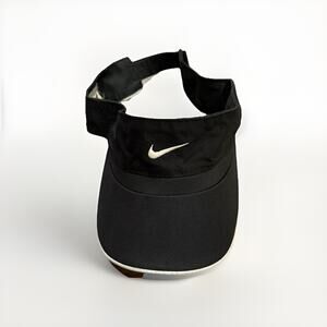 Nike Fit Dry Womens Black Visor Golf Tennis Adjustable Strapback Hat Cap